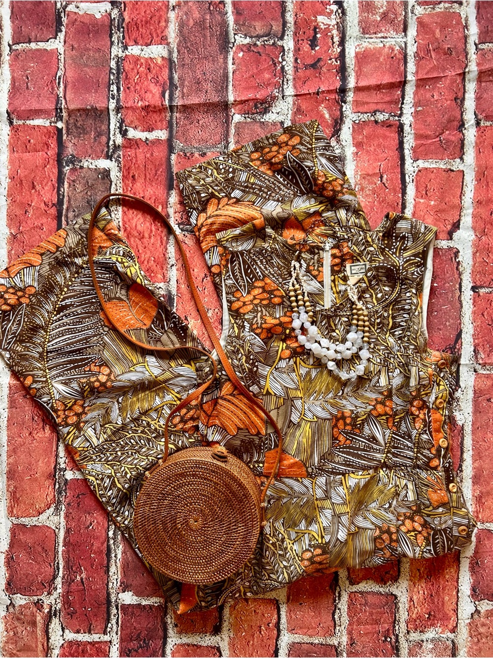 Anthropologie botanical print cropped jumpsuit